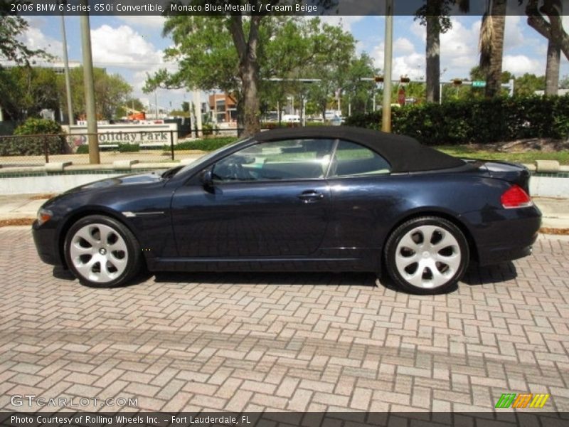 Monaco Blue Metallic / Cream Beige 2006 BMW 6 Series 650i Convertible