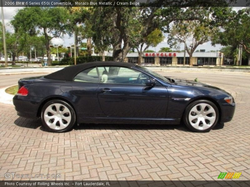 Monaco Blue Metallic / Cream Beige 2006 BMW 6 Series 650i Convertible