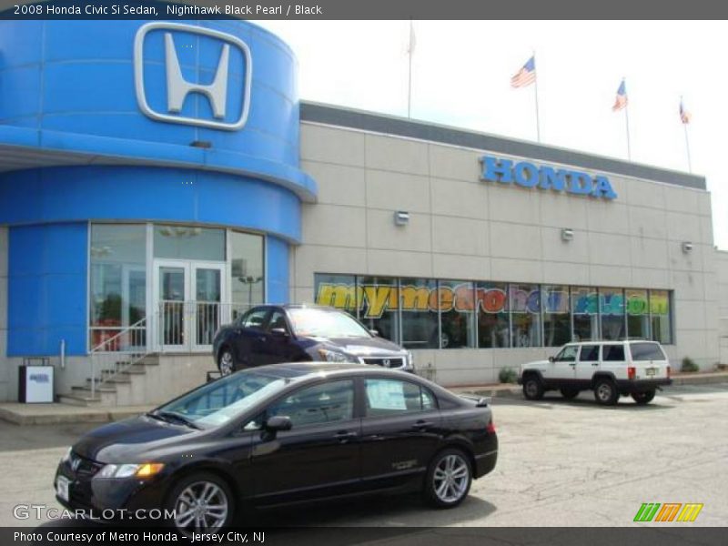 Nighthawk Black Pearl / Black 2008 Honda Civic Si Sedan