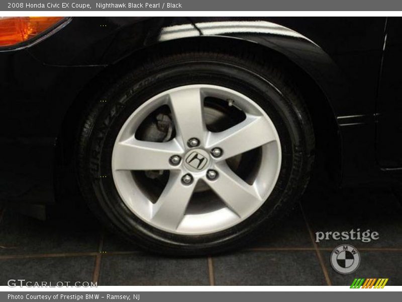 Nighthawk Black Pearl / Black 2008 Honda Civic EX Coupe