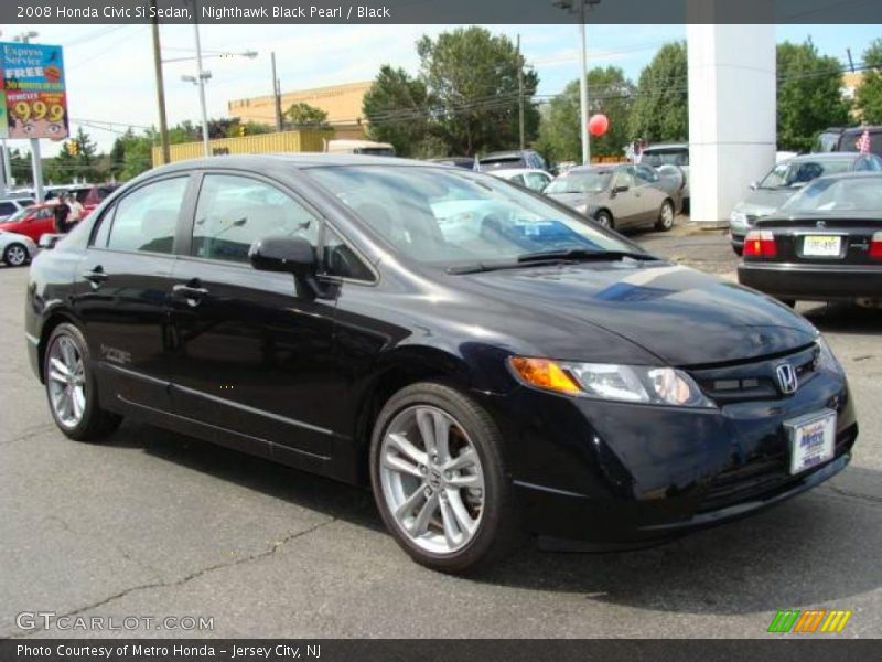 Nighthawk Black Pearl / Black 2008 Honda Civic Si Sedan