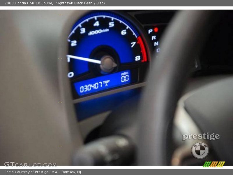 Nighthawk Black Pearl / Black 2008 Honda Civic EX Coupe