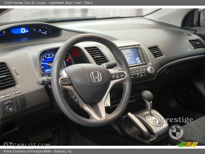 Nighthawk Black Pearl / Black 2008 Honda Civic EX Coupe