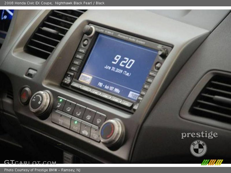 Nighthawk Black Pearl / Black 2008 Honda Civic EX Coupe