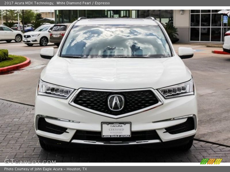 White Diamond Pearl / Espresso 2017 Acura MDX Technology