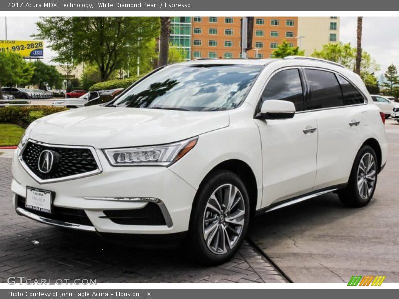 White Diamond Pearl / Espresso 2017 Acura MDX Technology