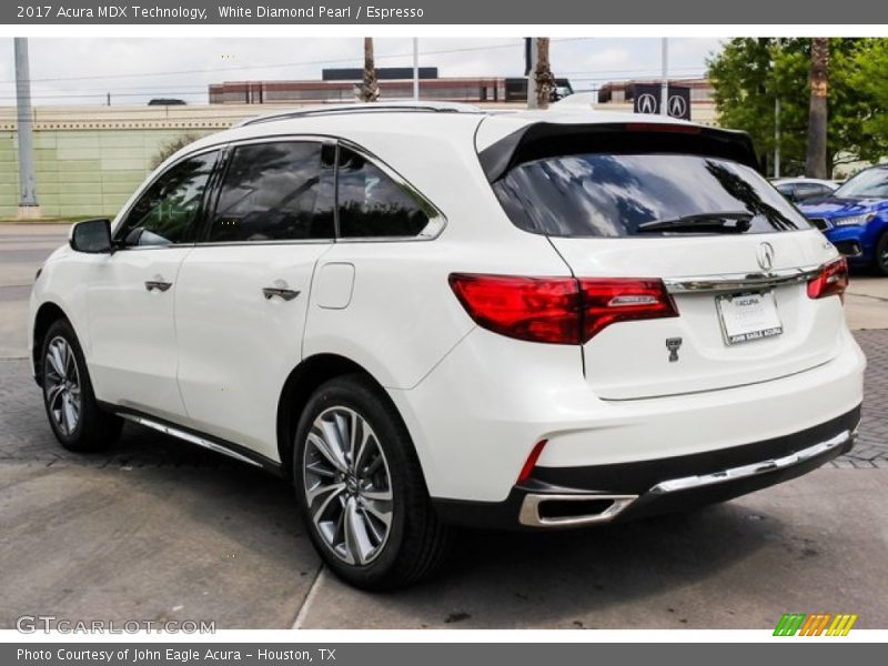 White Diamond Pearl / Espresso 2017 Acura MDX Technology