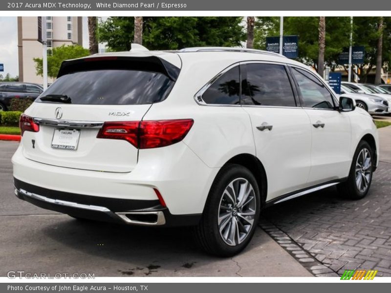 White Diamond Pearl / Espresso 2017 Acura MDX Technology