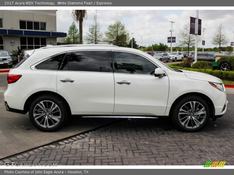 White Diamond Pearl / Espresso 2017 Acura MDX Technology