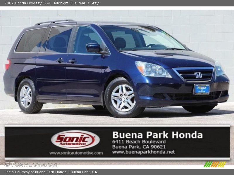 Midnight Blue Pearl / Gray 2007 Honda Odyssey EX-L