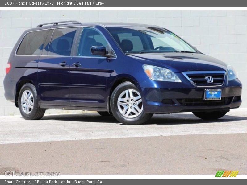 Midnight Blue Pearl / Gray 2007 Honda Odyssey EX-L