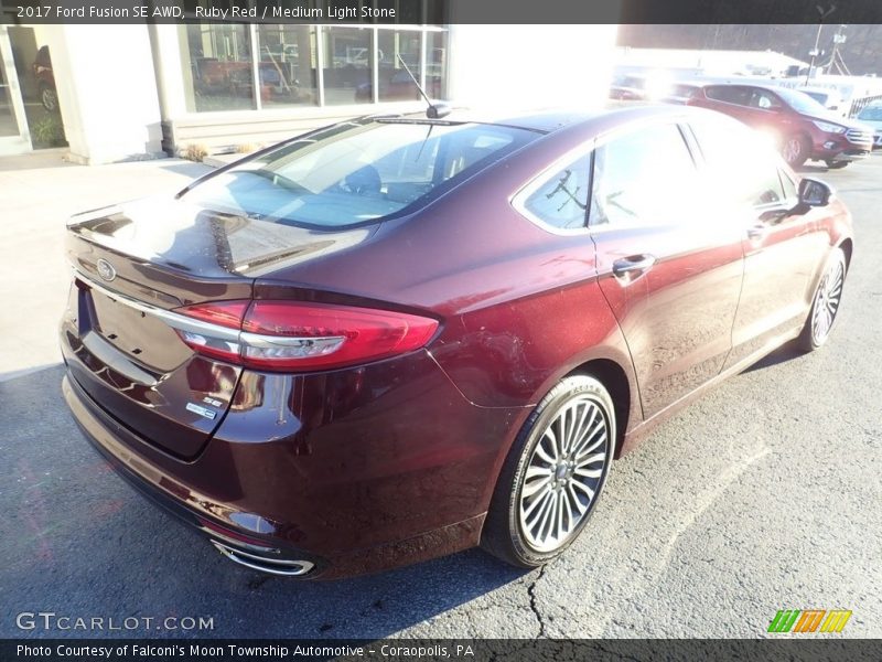 Ruby Red / Medium Light Stone 2017 Ford Fusion SE AWD