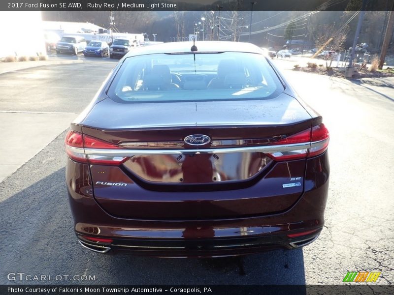 Ruby Red / Medium Light Stone 2017 Ford Fusion SE AWD