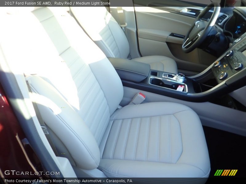 Ruby Red / Medium Light Stone 2017 Ford Fusion SE AWD
