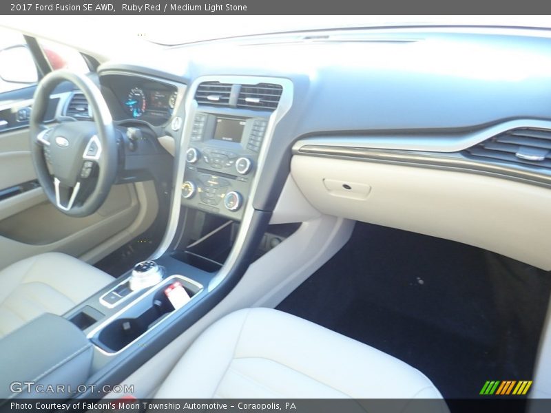Ruby Red / Medium Light Stone 2017 Ford Fusion SE AWD