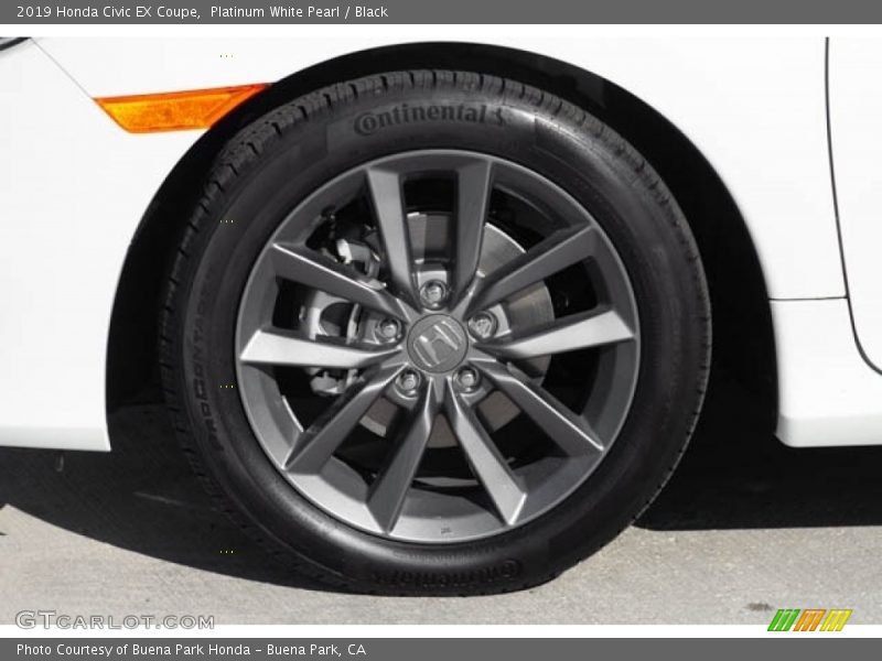 Platinum White Pearl / Black 2019 Honda Civic EX Coupe