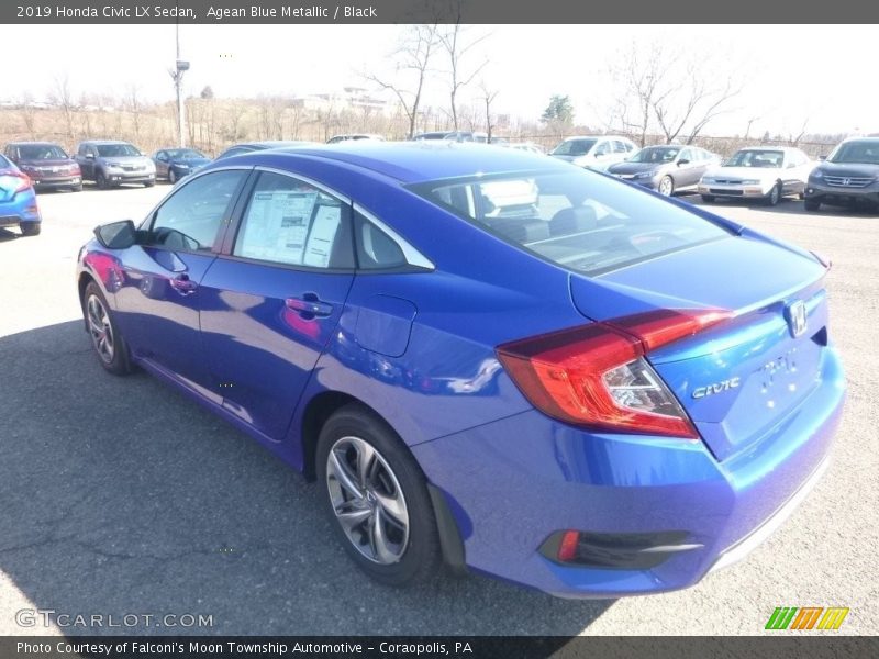 Agean Blue Metallic / Black 2019 Honda Civic LX Sedan
