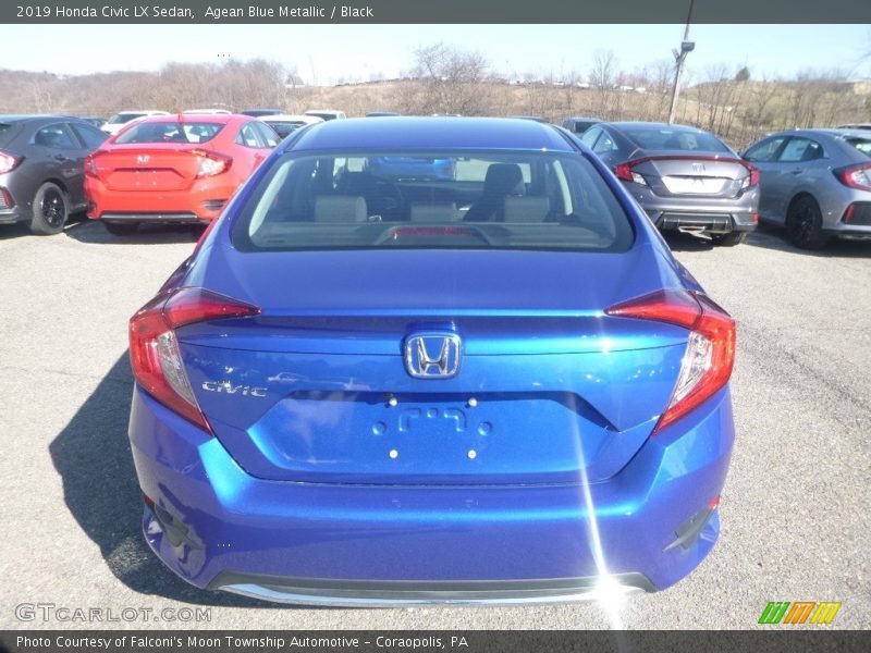Agean Blue Metallic / Black 2019 Honda Civic LX Sedan