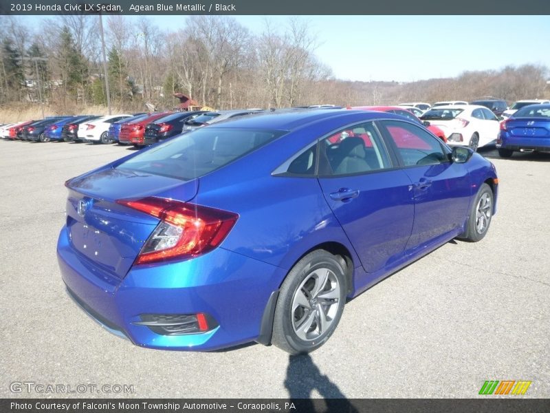 Agean Blue Metallic / Black 2019 Honda Civic LX Sedan