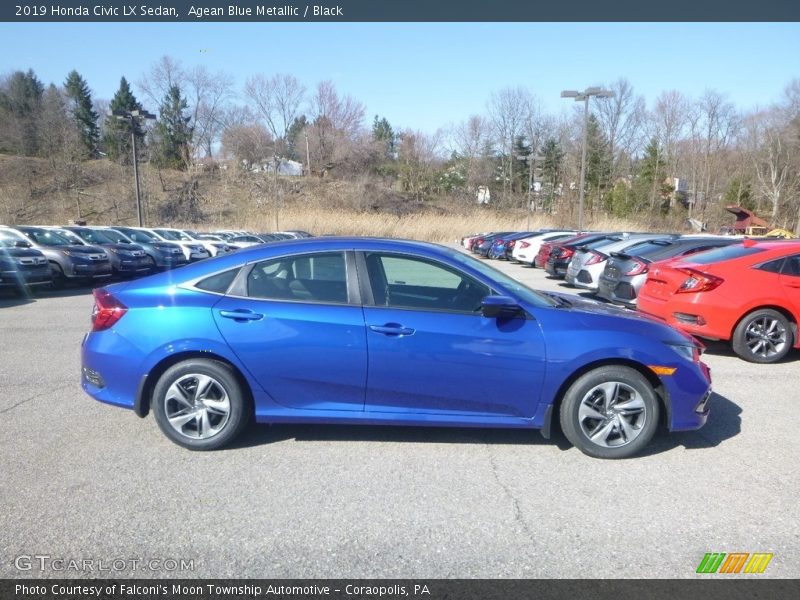 Agean Blue Metallic / Black 2019 Honda Civic LX Sedan