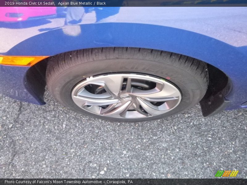 Agean Blue Metallic / Black 2019 Honda Civic LX Sedan