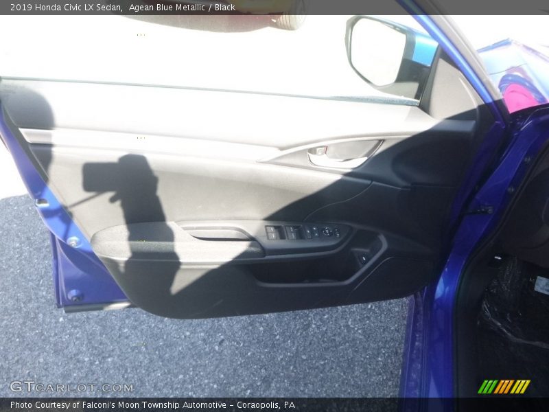 Agean Blue Metallic / Black 2019 Honda Civic LX Sedan