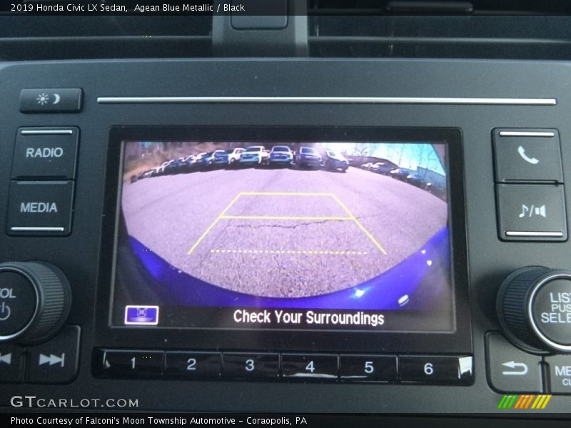 Agean Blue Metallic / Black 2019 Honda Civic LX Sedan