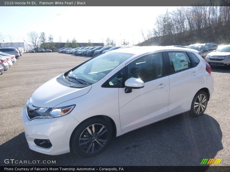 Platinum White Pearl / Black 2019 Honda Fit EX