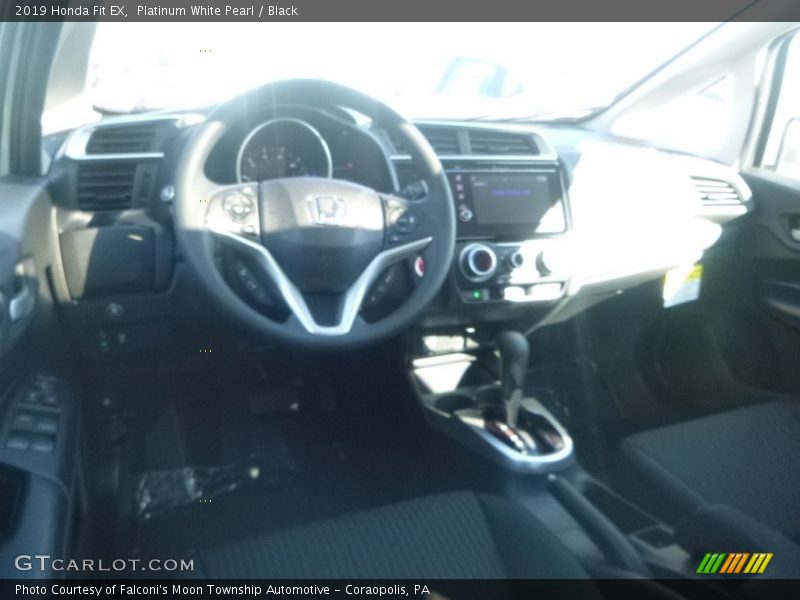 Platinum White Pearl / Black 2019 Honda Fit EX