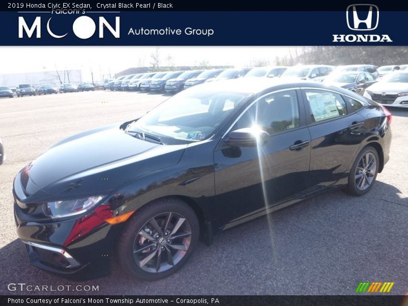 Crystal Black Pearl / Black 2019 Honda Civic EX Sedan