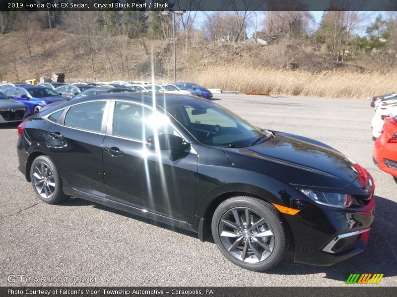 Crystal Black Pearl / Black 2019 Honda Civic EX Sedan