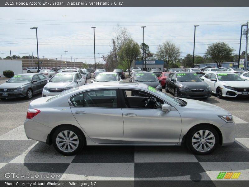 Alabaster Silver Metallic / Gray 2015 Honda Accord EX-L Sedan