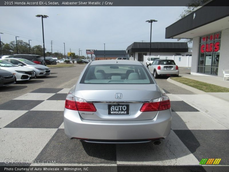 Alabaster Silver Metallic / Gray 2015 Honda Accord EX-L Sedan