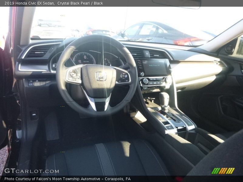 Crystal Black Pearl / Black 2019 Honda Civic EX Sedan