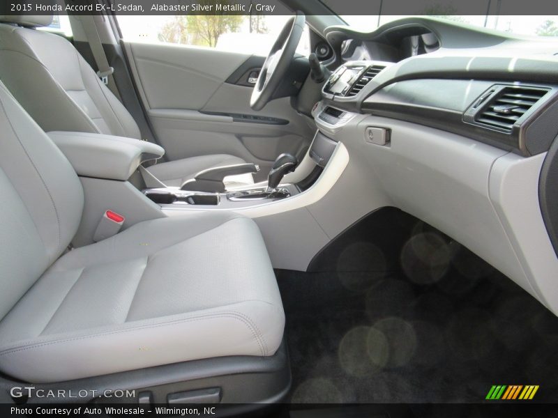 Alabaster Silver Metallic / Gray 2015 Honda Accord EX-L Sedan