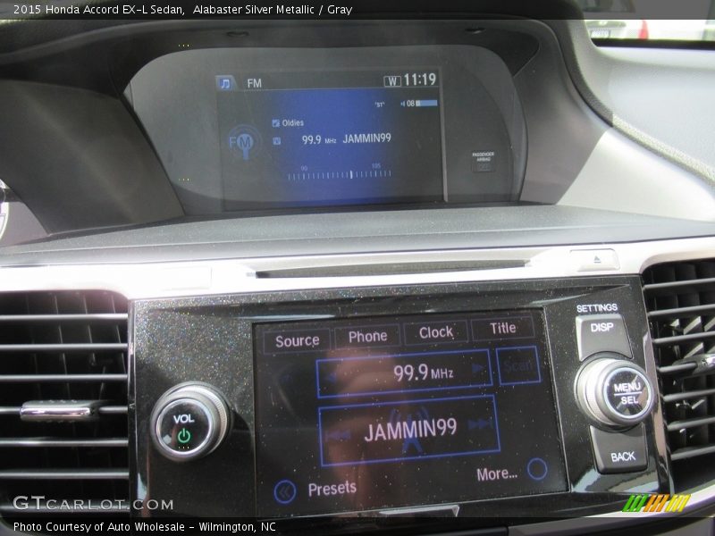 Alabaster Silver Metallic / Gray 2015 Honda Accord EX-L Sedan