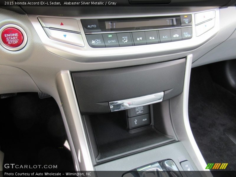 Alabaster Silver Metallic / Gray 2015 Honda Accord EX-L Sedan
