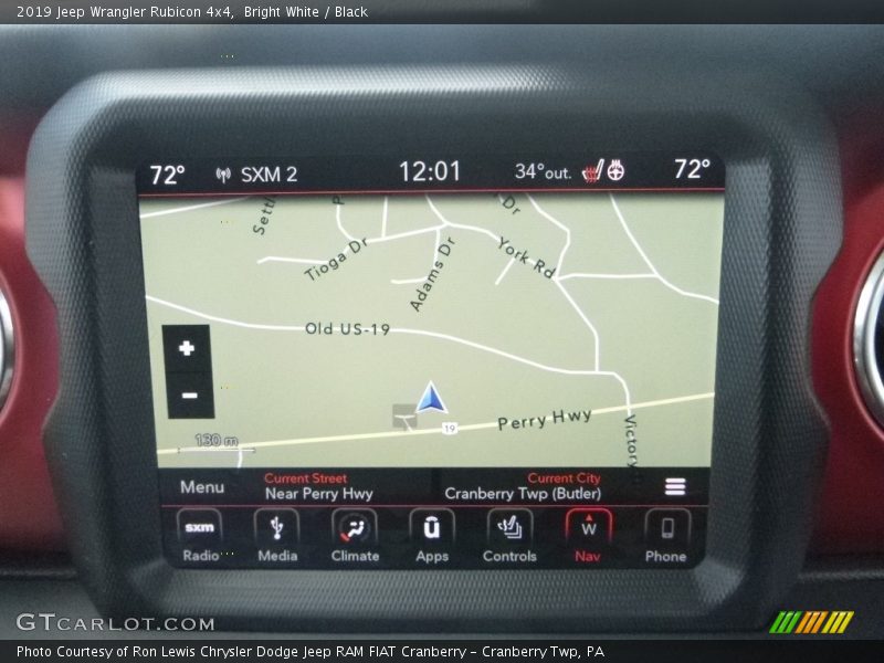 Navigation of 2019 Wrangler Rubicon 4x4
