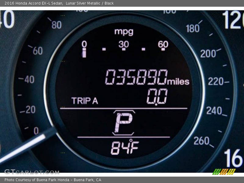 Lunar Silver Metallic / Black 2016 Honda Accord EX-L Sedan
