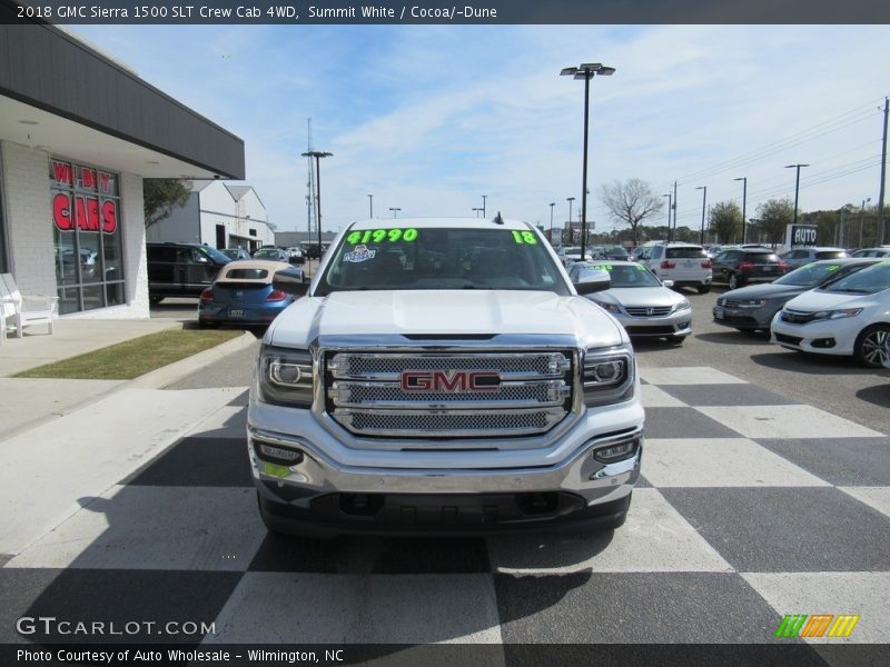 Summit White / Cocoa/­Dune 2018 GMC Sierra 1500 SLT Crew Cab 4WD