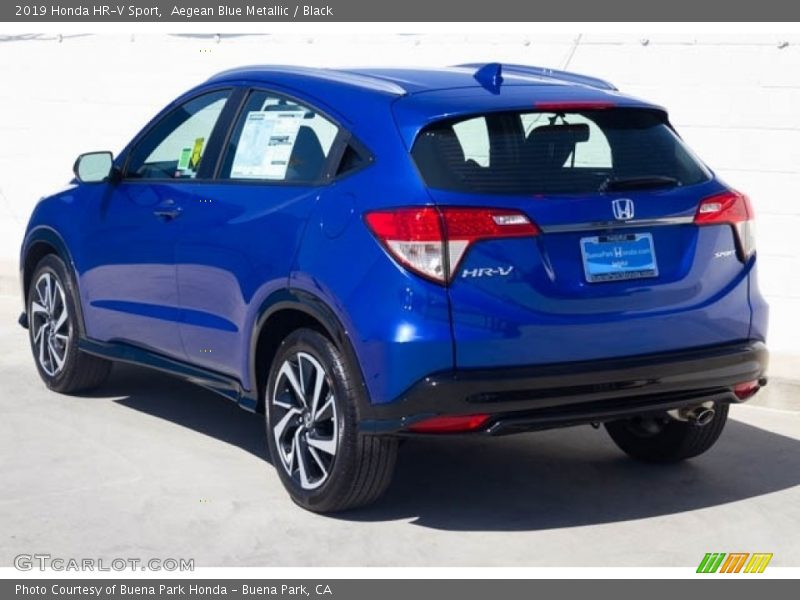 Aegean Blue Metallic / Black 2019 Honda HR-V Sport