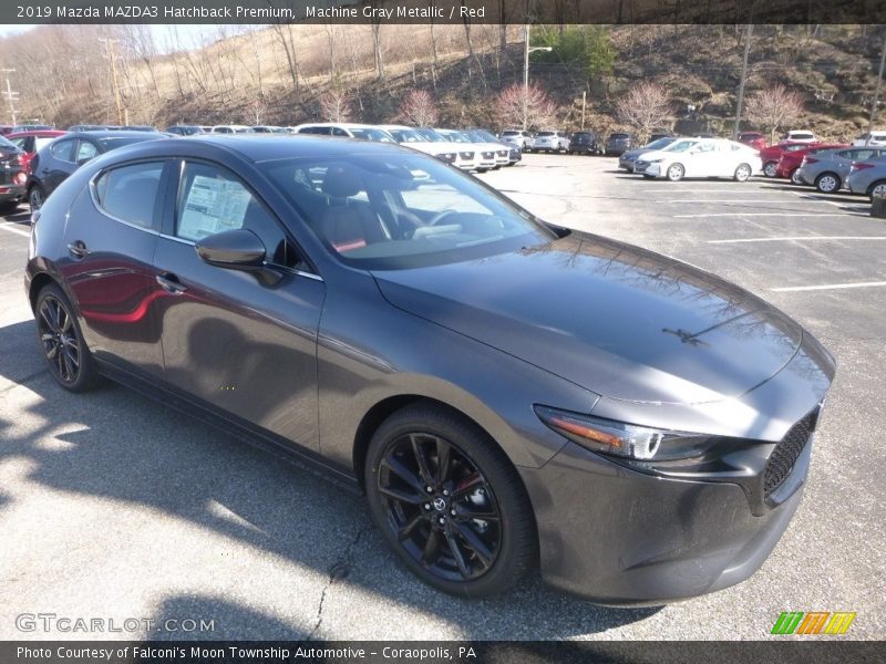 Machine Gray Metallic / Red 2019 Mazda MAZDA3 Hatchback Premium