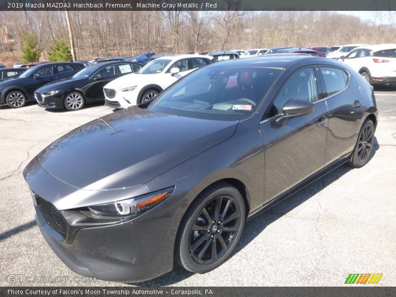 Machine Gray Metallic / Red 2019 Mazda MAZDA3 Hatchback Premium