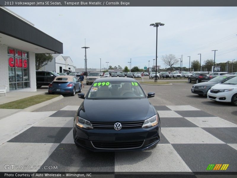 Tempest Blue Metallic / Cornsilk Beige 2013 Volkswagen Jetta SE Sedan