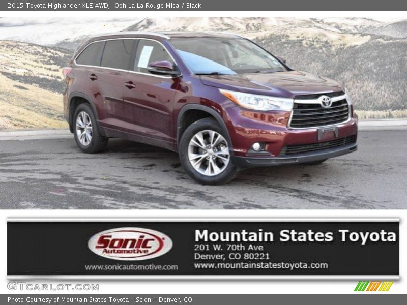 Ooh La La Rouge Mica / Black 2015 Toyota Highlander XLE AWD