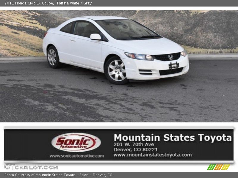 Taffeta White / Gray 2011 Honda Civic LX Coupe