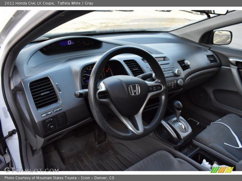 Taffeta White / Gray 2011 Honda Civic LX Coupe