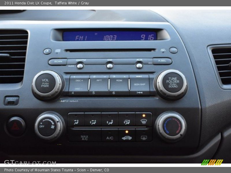 Taffeta White / Gray 2011 Honda Civic LX Coupe