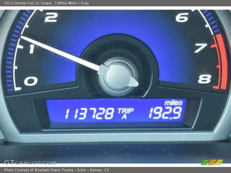 Taffeta White / Gray 2011 Honda Civic LX Coupe