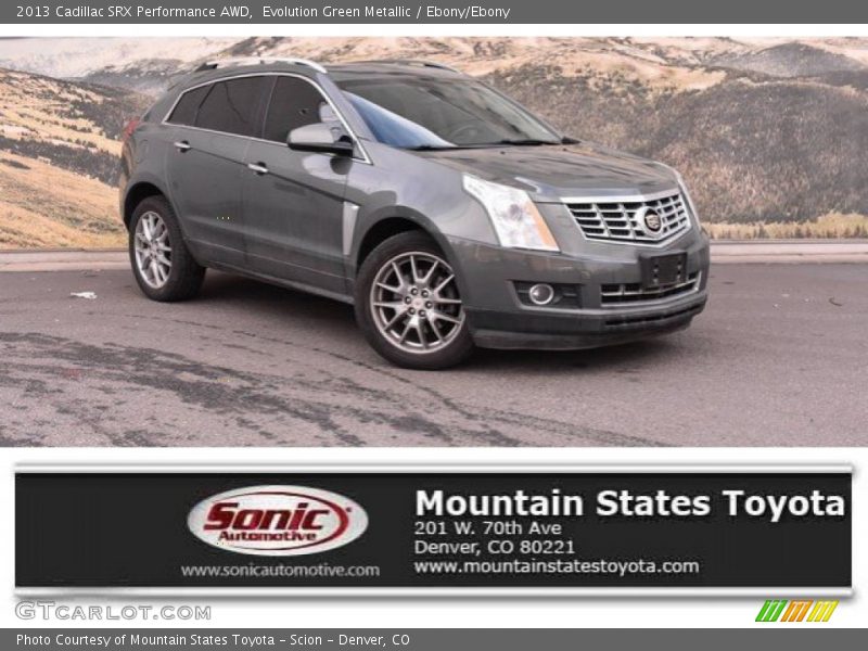 Evolution Green Metallic / Ebony/Ebony 2013 Cadillac SRX Performance AWD